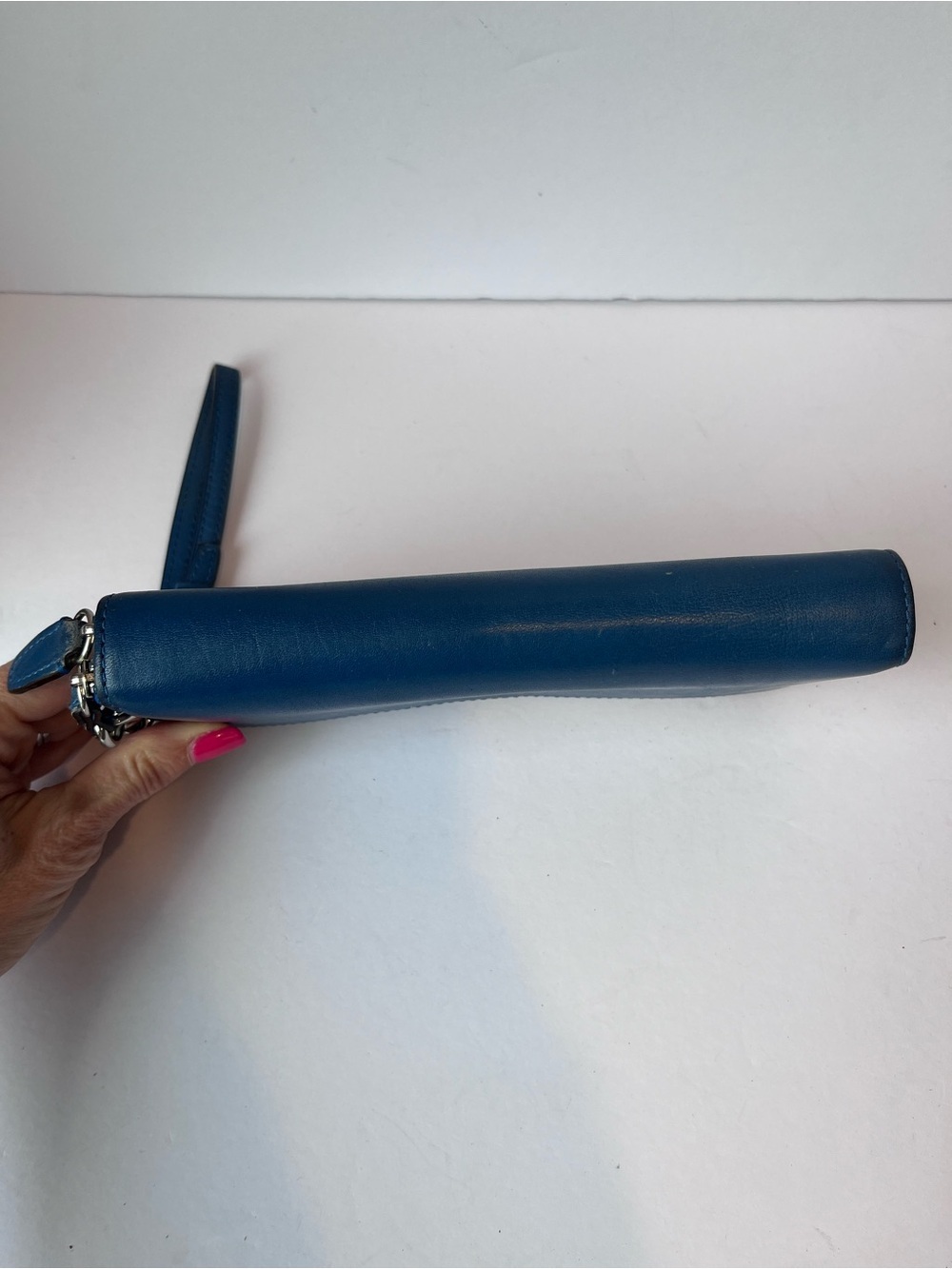 Coach Blue Leather Double Zip Wallet Clutch - Picture 12 of 12
